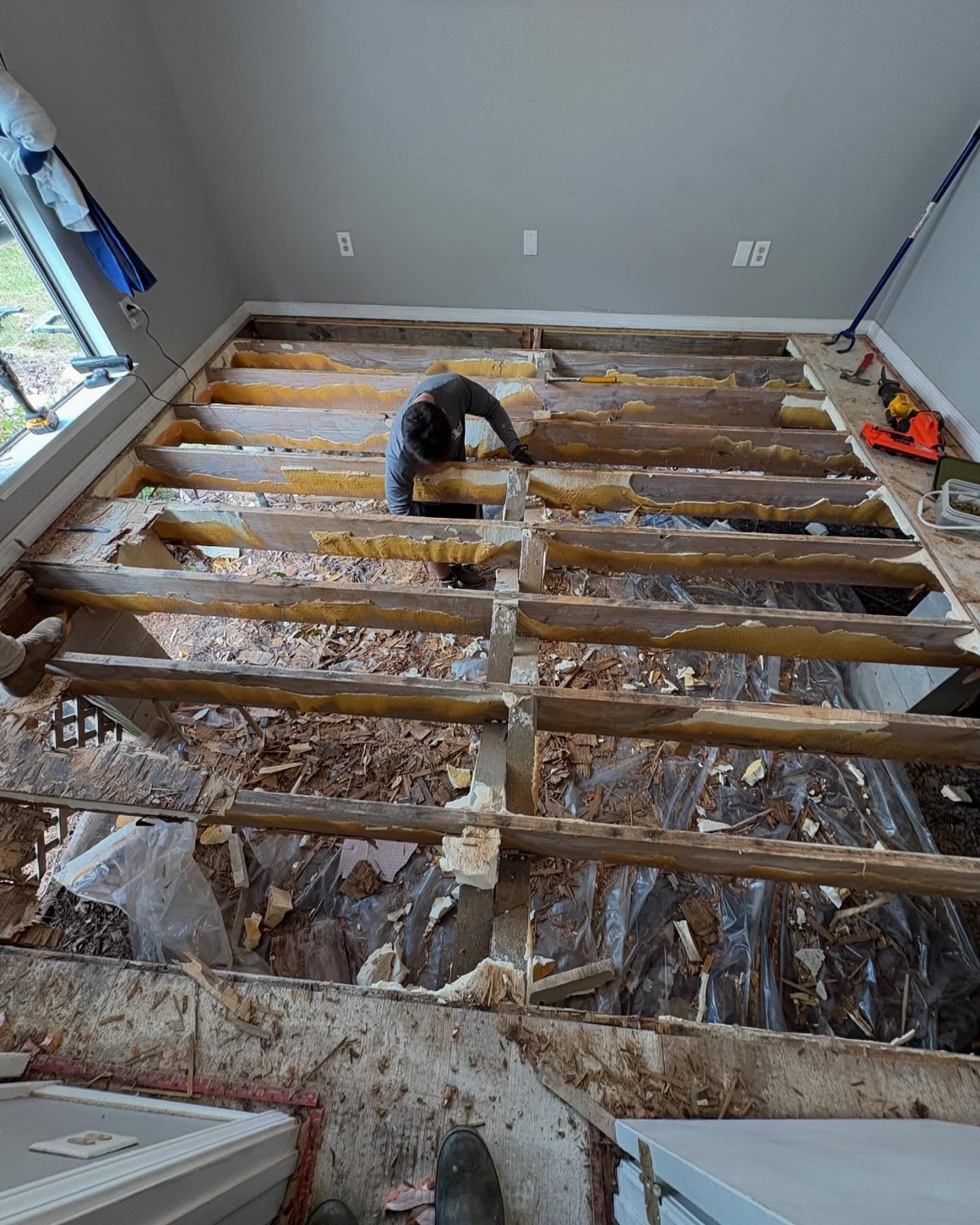 Construction team at work